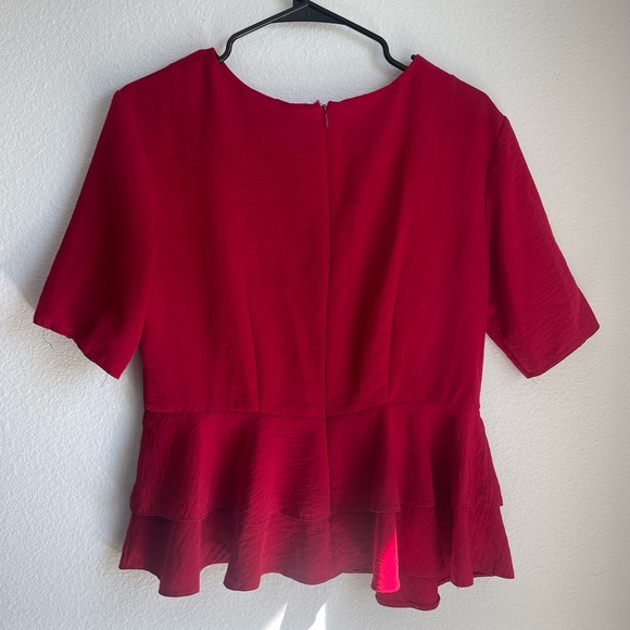 ASOS double peplum top in Red - Picture 4 of 10
